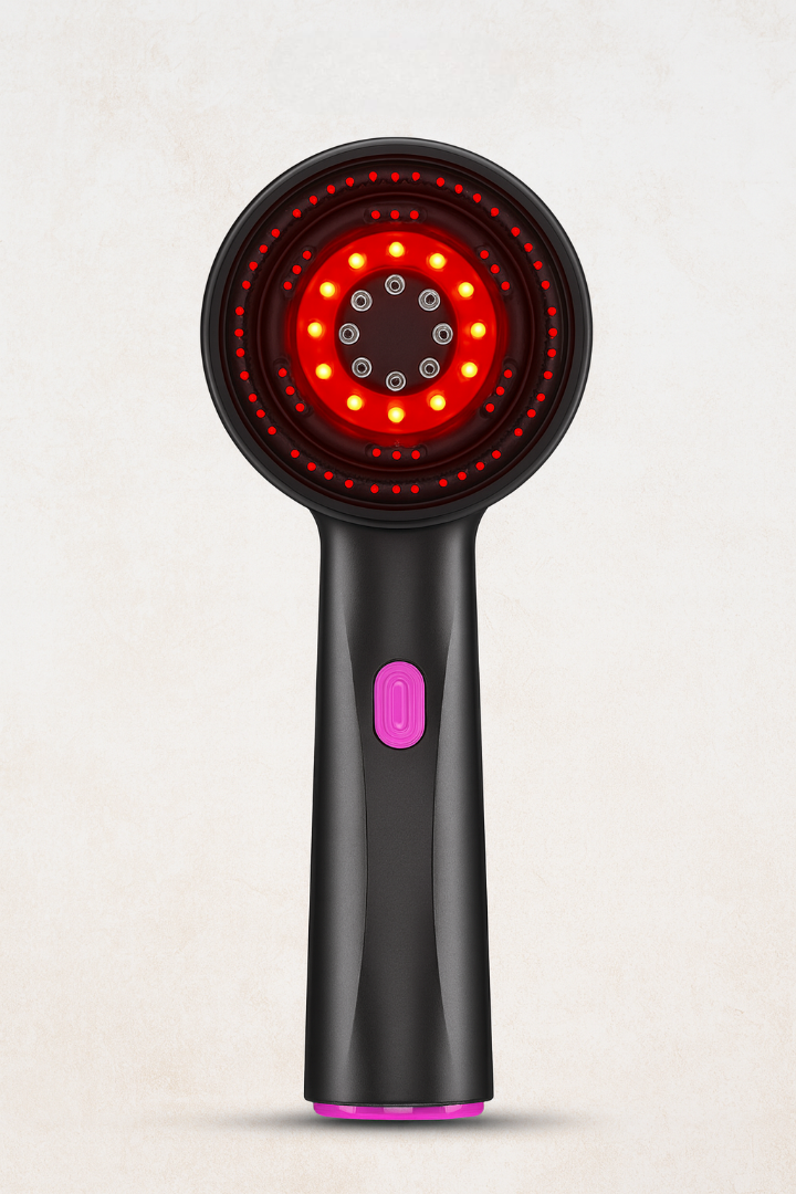 Electric LED massager comb black version with red LED lights
