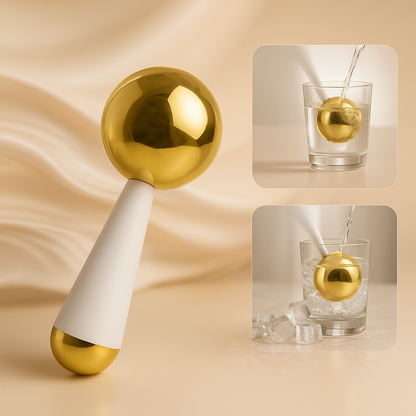 360° steel ice globes for face – gold finish