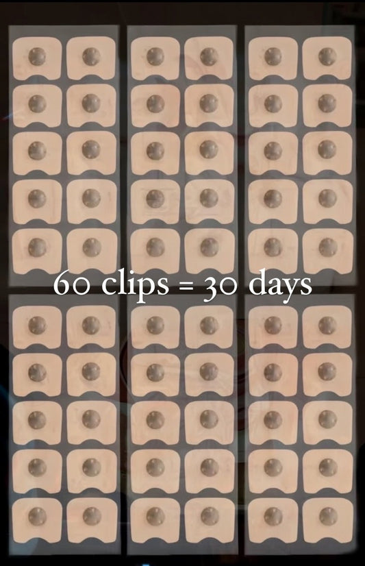 Packaging of 60 adhesive patches with text indicating 30 days supply.