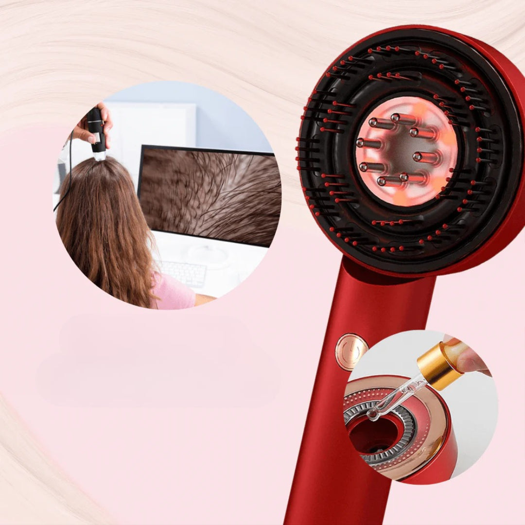 Electric scalp massager comb on head