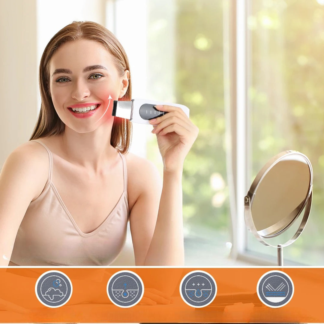 Facial pore cleansing tool with EMS massage and ion technology